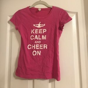 Keep calm & cheer on shirt! Youth large!