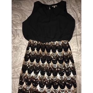 Charlotte Russe Sequin & Chiffon Blouson Dress
