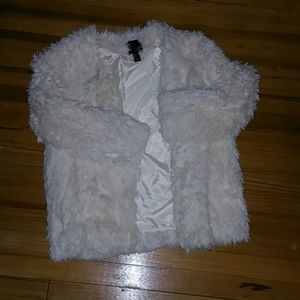 Faux fur ivory coat