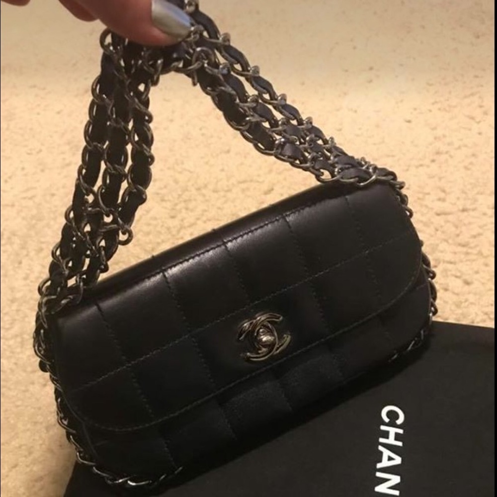 Authentic Chanel multichain Blue mini flap