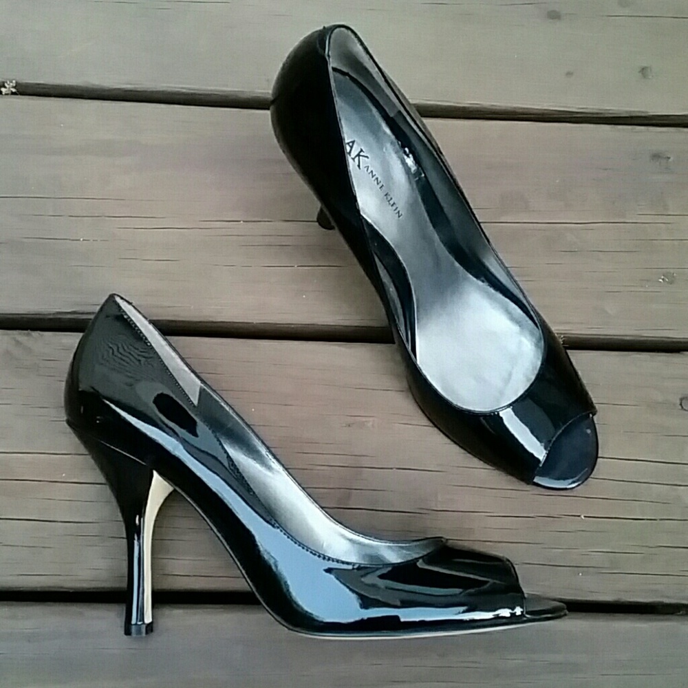 Never Worn Black Peep Toe Heels