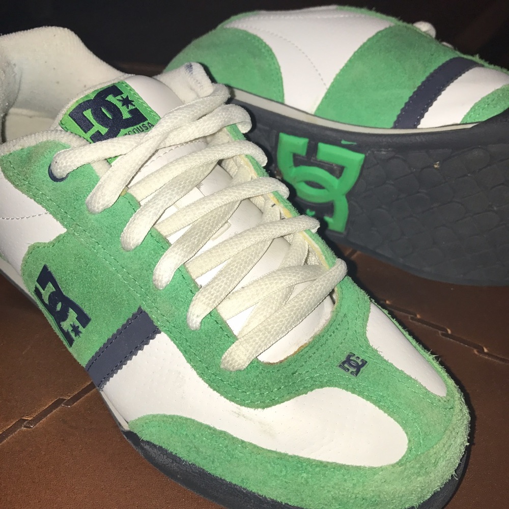 Green & white Era DC skate shoes (DC Shoe Co USA)