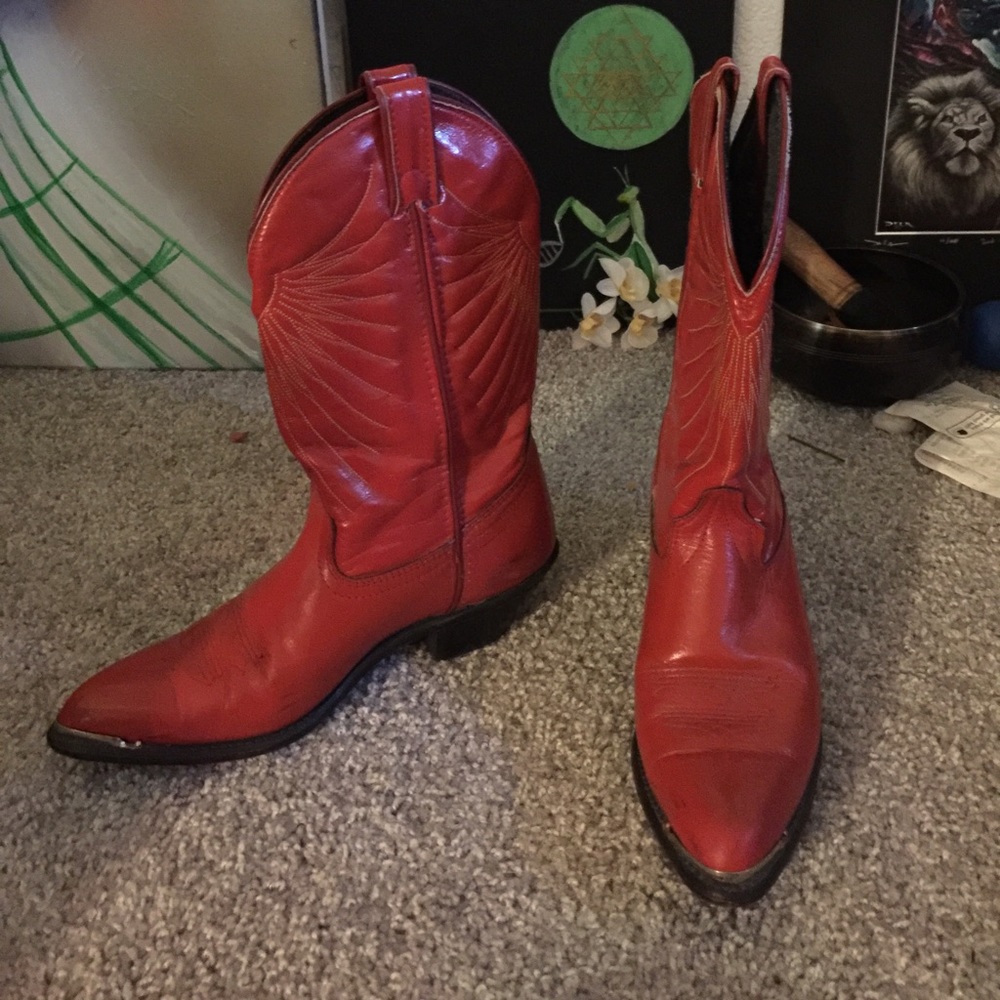 Leather cowboy boots