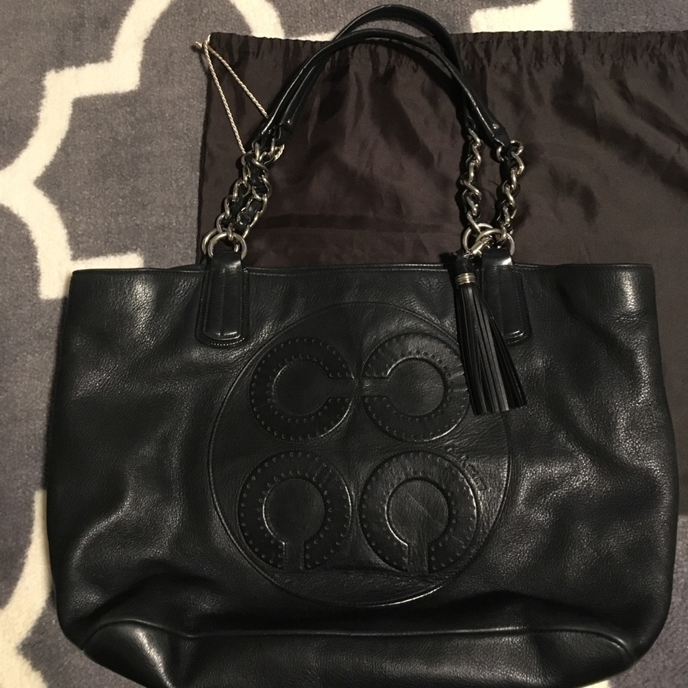 Black Leather Coach Totebag