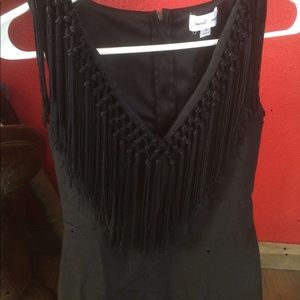 Black dress with fringe collar size 3