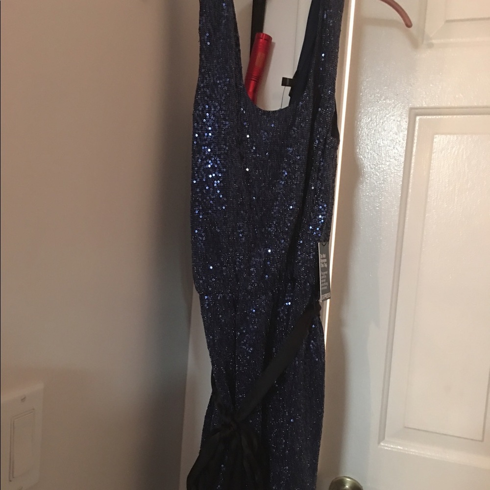 EXPRESS BLUE SEQUIN DRESS