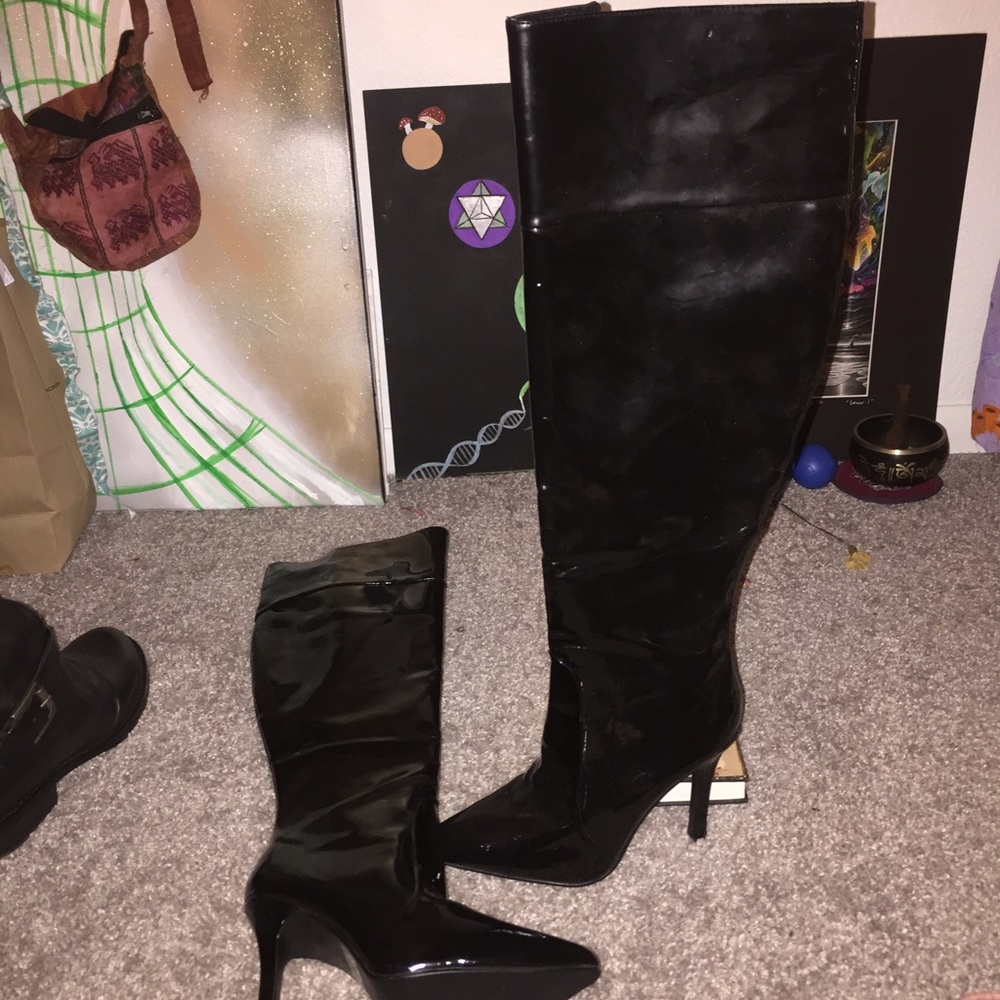 Black knee high boots
