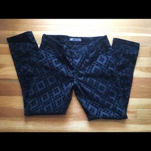 Velvet patterned skinny jeans