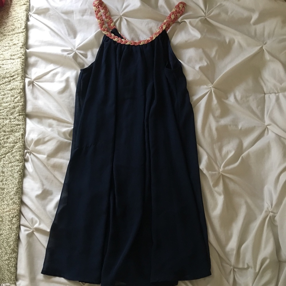 Charming Charlie Navy Blue Flowy Dress