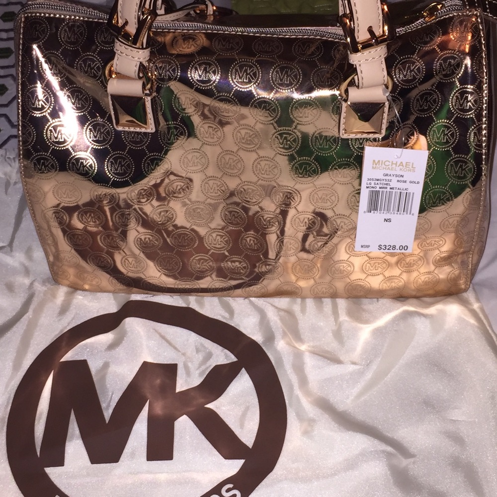 LG Mirror metallic satchel handbag