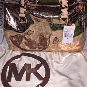 LG Mirror metallic satchel handbag