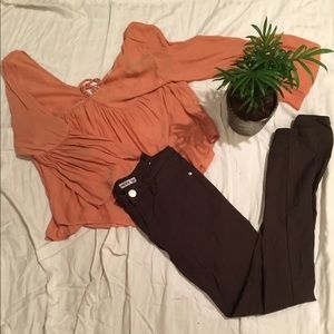 NWT Boho Low V Blouse