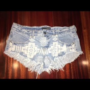 Pacsun jean shorts with Aztec print