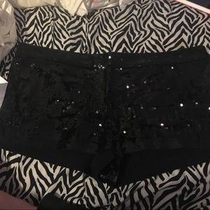 Black sequins express shorts