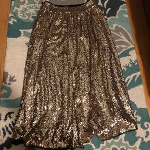 Long length bedazzled skirt