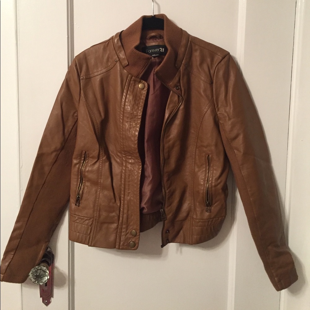 Brown pleather jacket