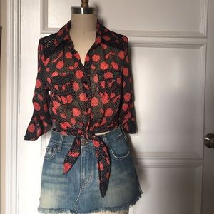 Cherry botton down shirt