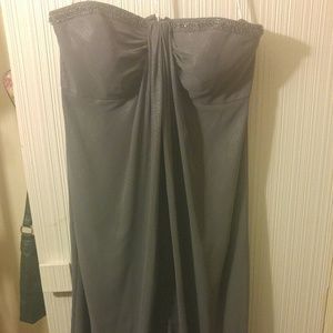 David's Bridal strapless Chiffon Bridesmaid dress