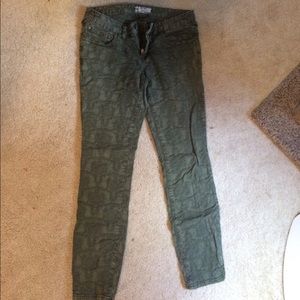 Textured Army Green Jeans