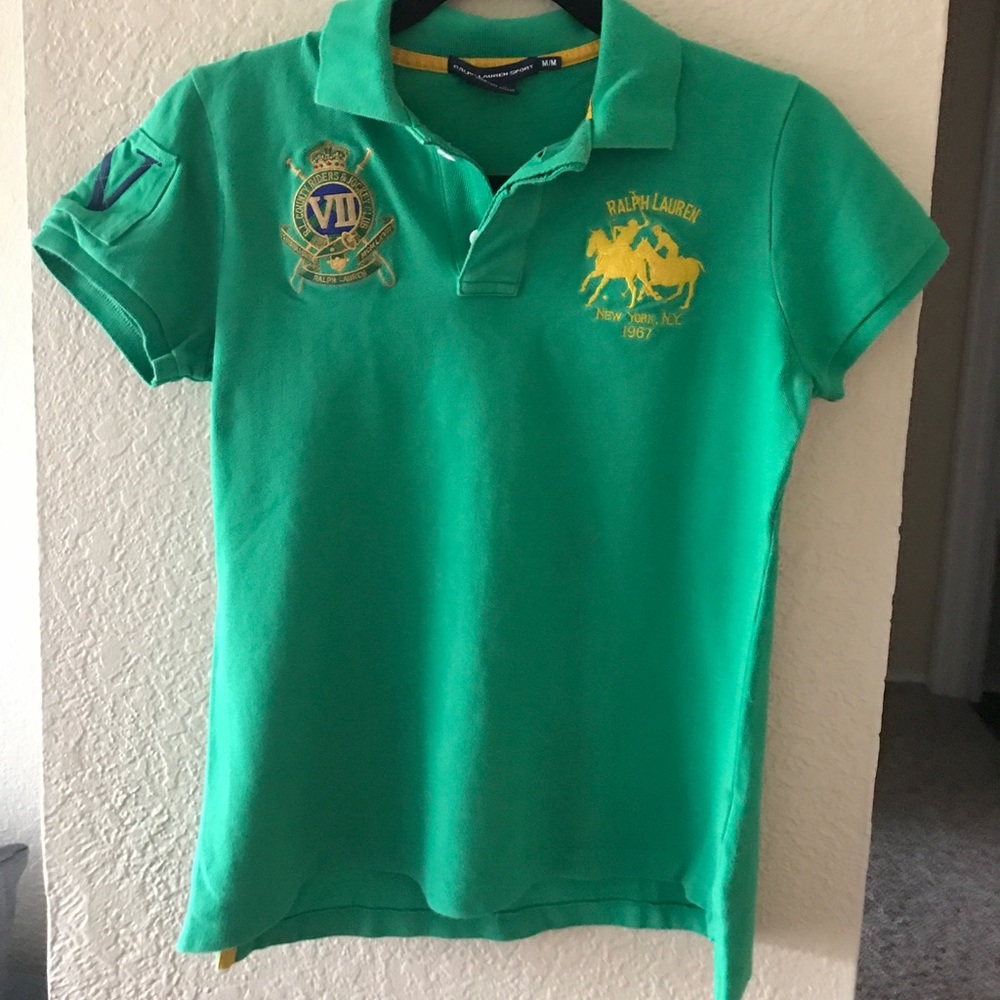 Green polo shirt