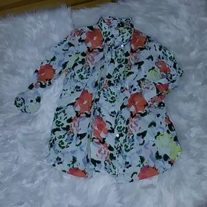 Floral boyfriend button up