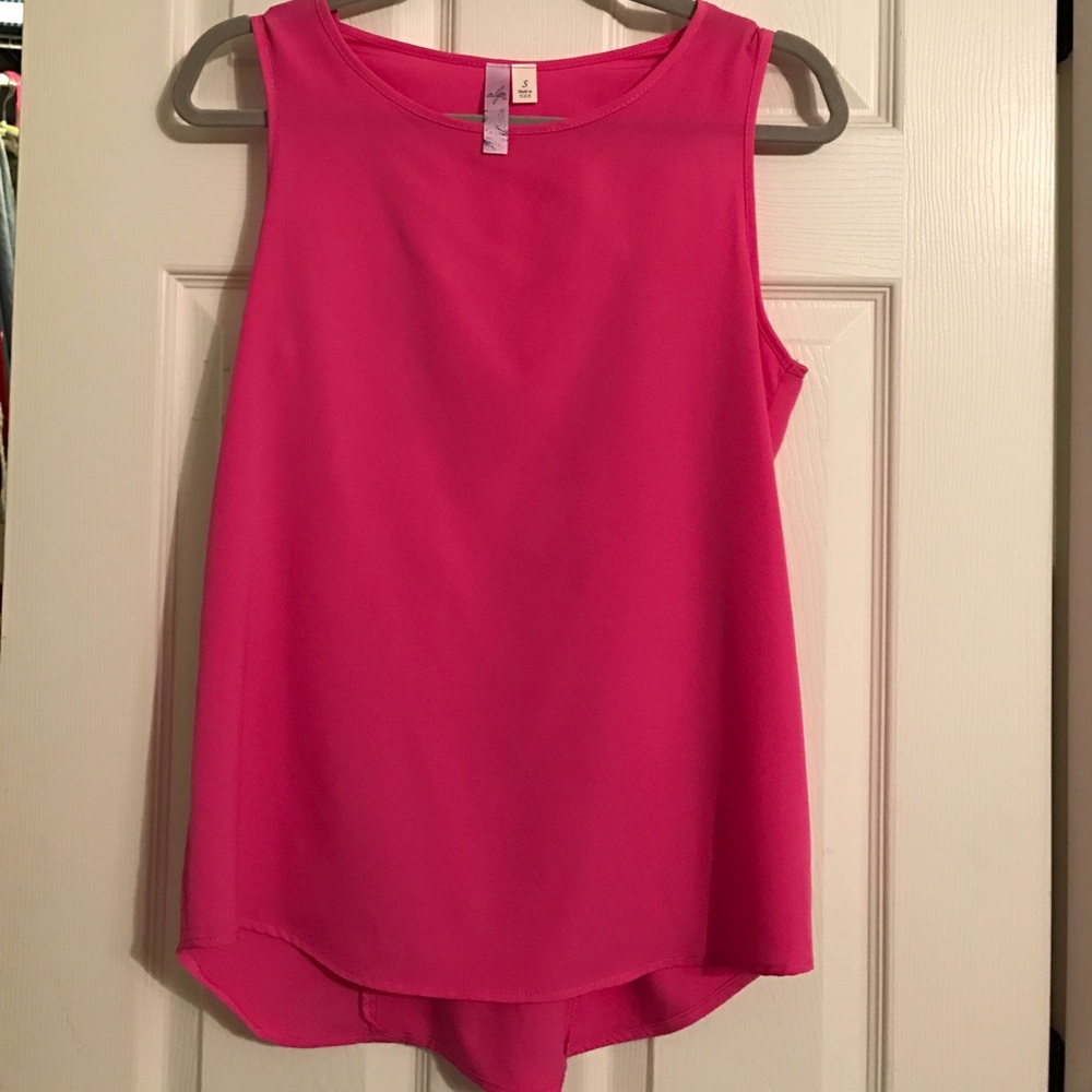 Francesca's Bright Pink Blouse Tank