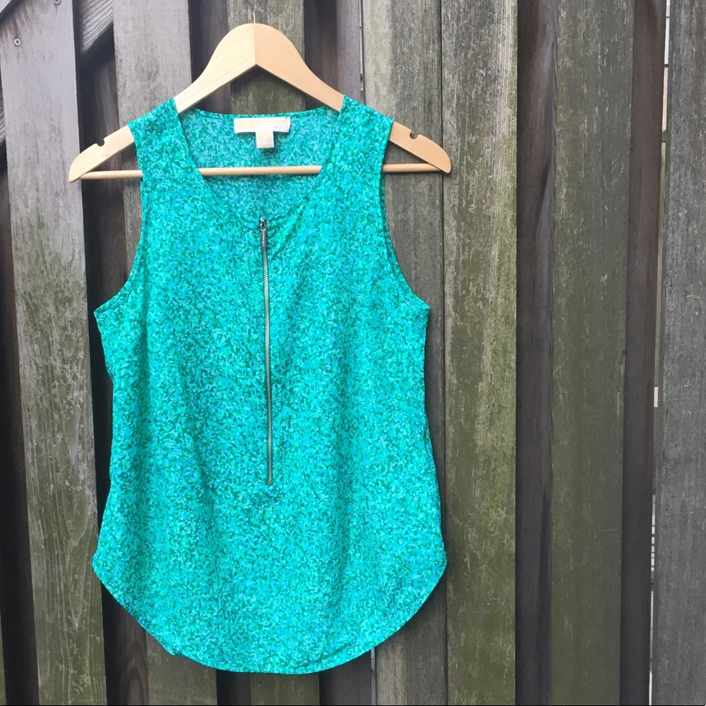 ⚡️SALE⚡️Michael Kors Green Print Sleeveless Top