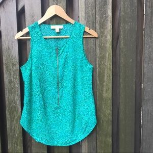 ⚡️SALE⚡️Michael Kors Green Print Sleeveless Top