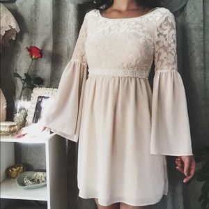 Cream float mini dress