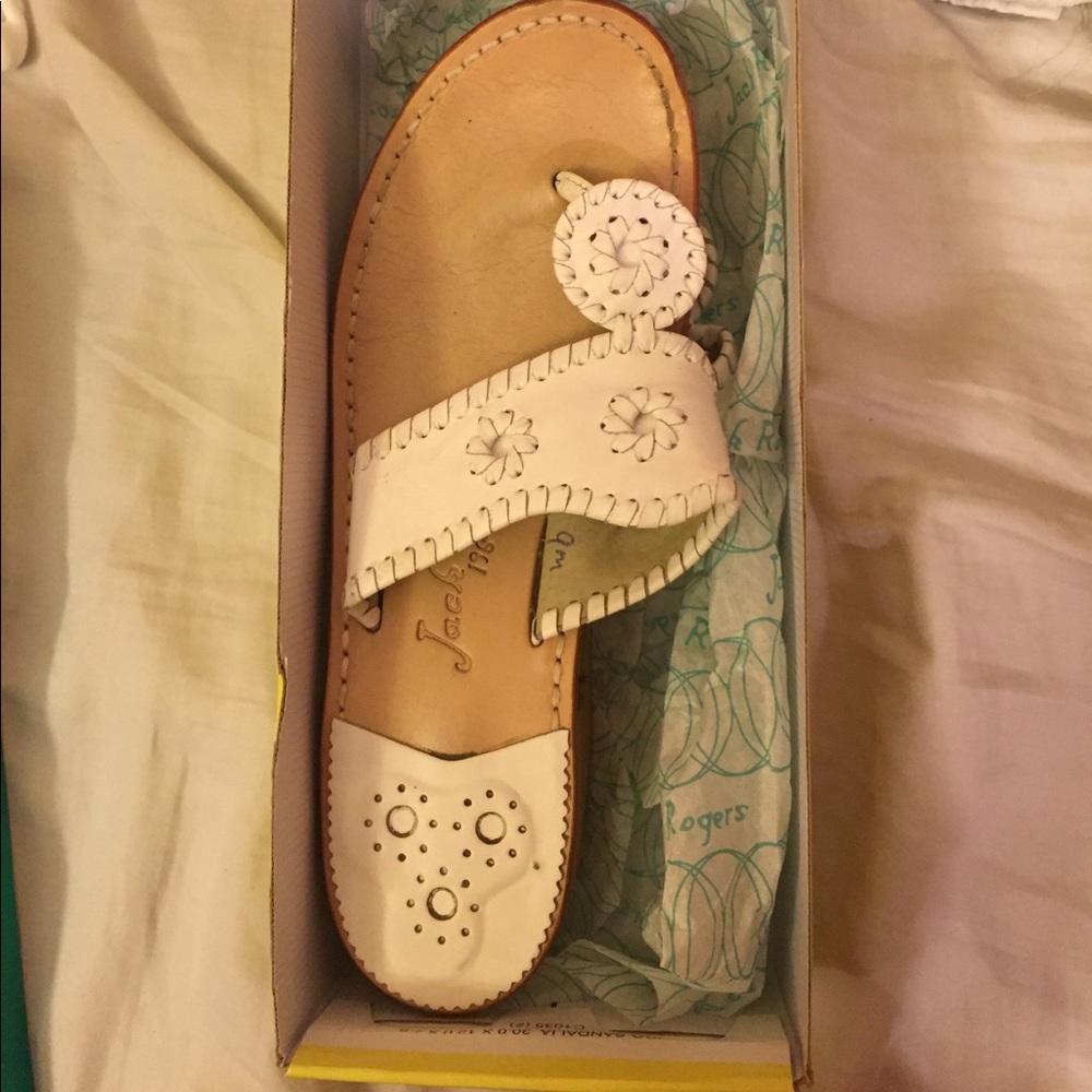 White jack Rogers sandals