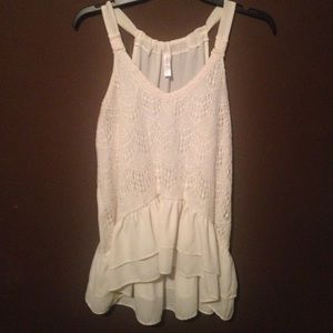 Cream Lace Tank-Top