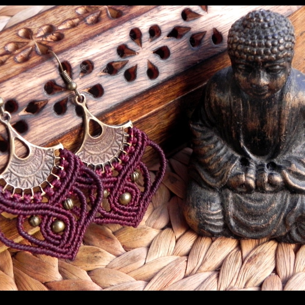 Macramé Boho earring/Spiritual Jewelry