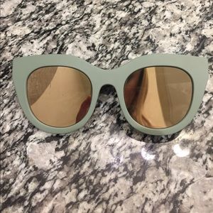 LeSpecs Matte Olive & Gold Reflective Sunglasses