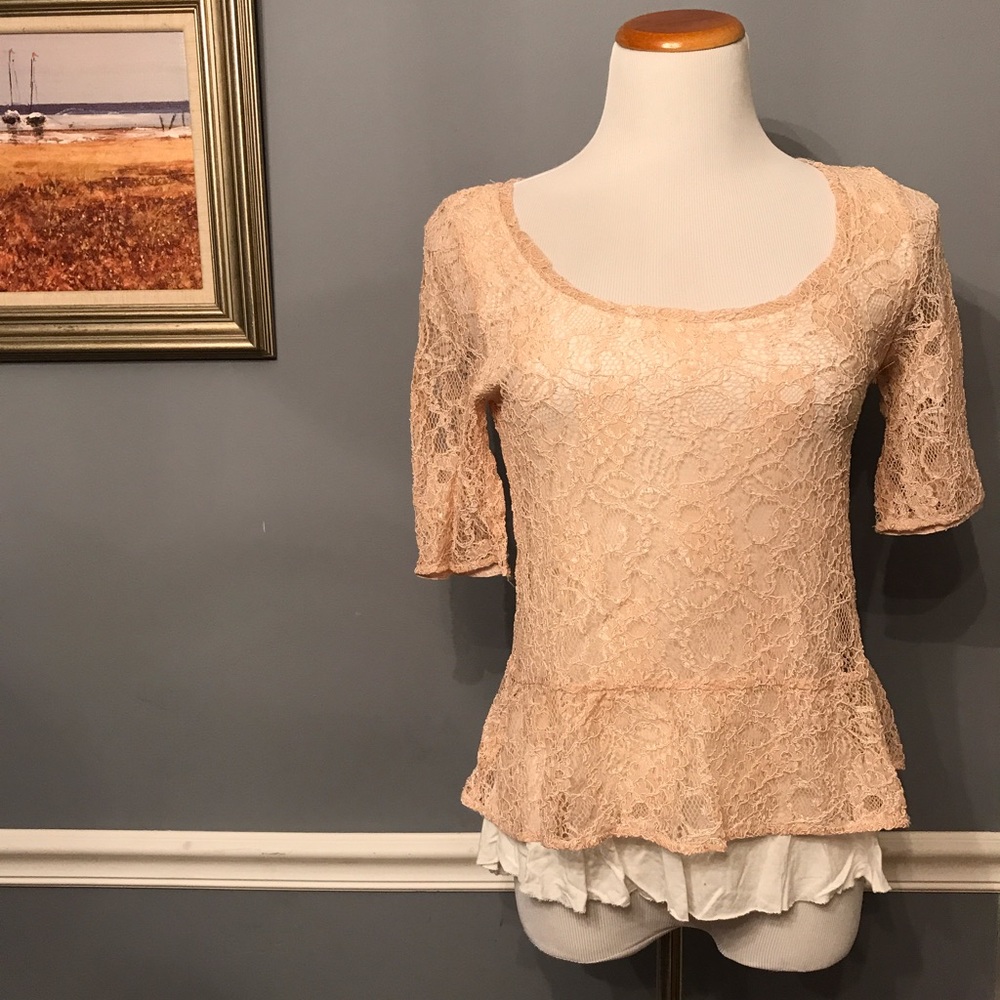 [Anthro] Ruffled Peplum Top