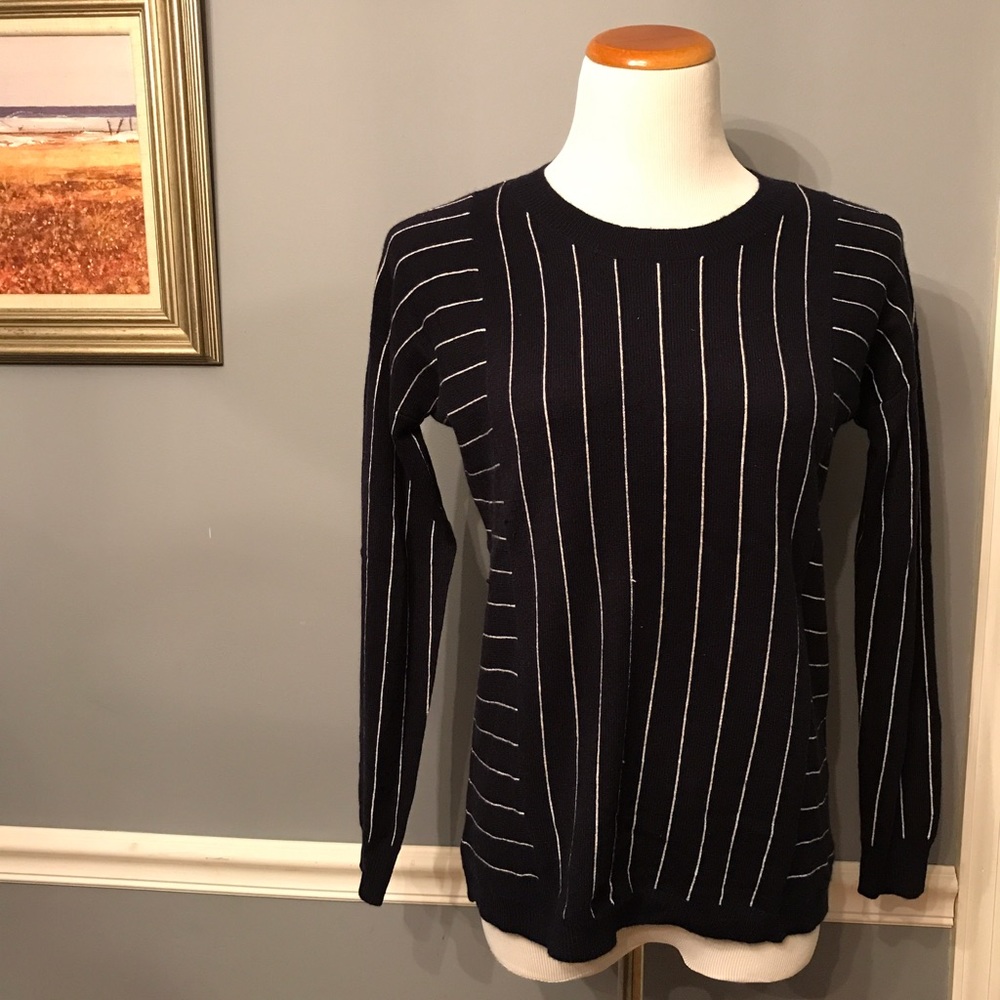 [J. Crew] Collection Cashmere Pinstripe Sweater