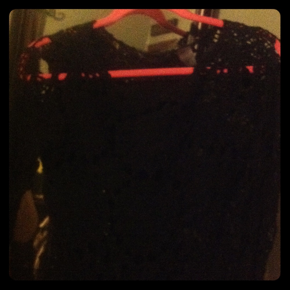 Liz Clairborne black crochet dress top