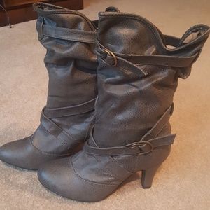 Grey heel boots BRAND NEW