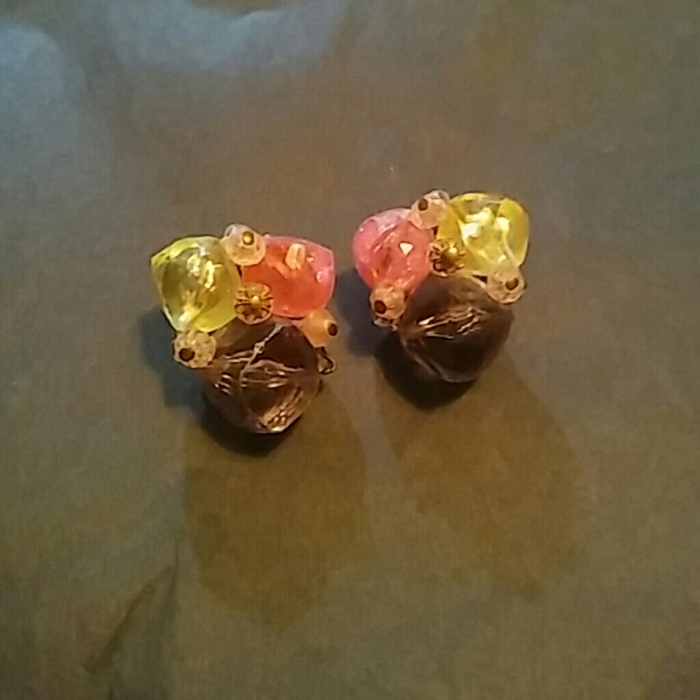 Rock Candy Clip On Earrings