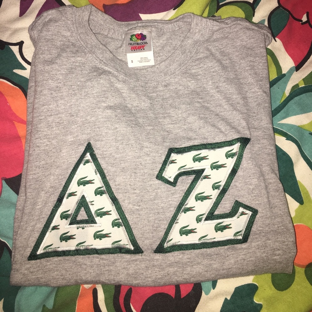 Delta Zeta Stitched Letter Shirt