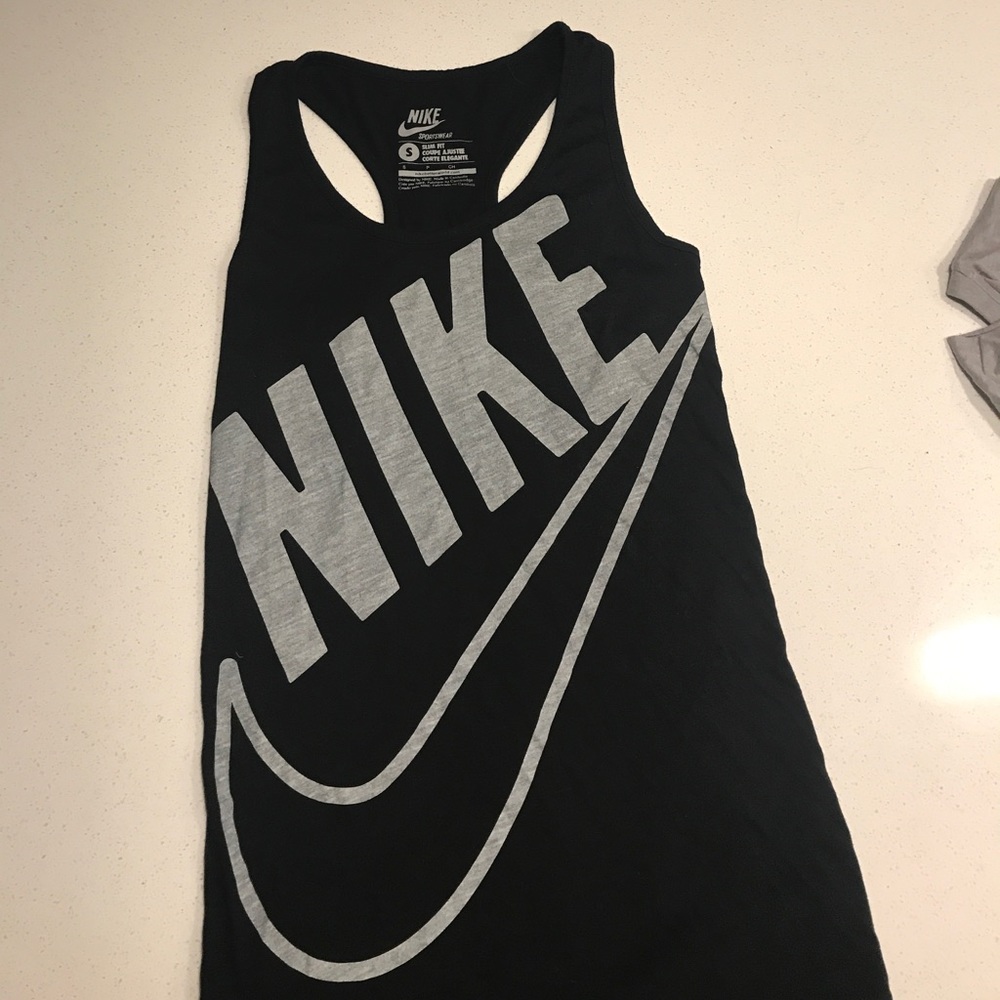 Nike Black/Gray Logo Tank