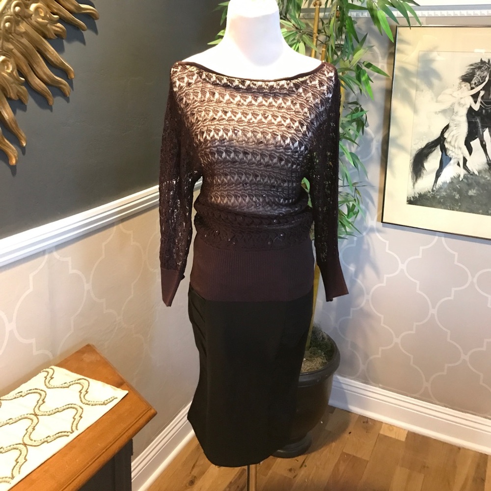 Super cute deep purple sequined Bebe top