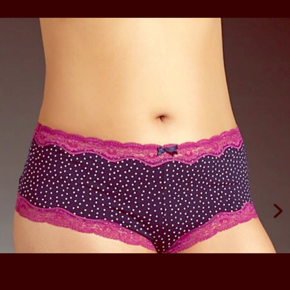 Torrid Cheeky Navy & White Polka Dot Panty