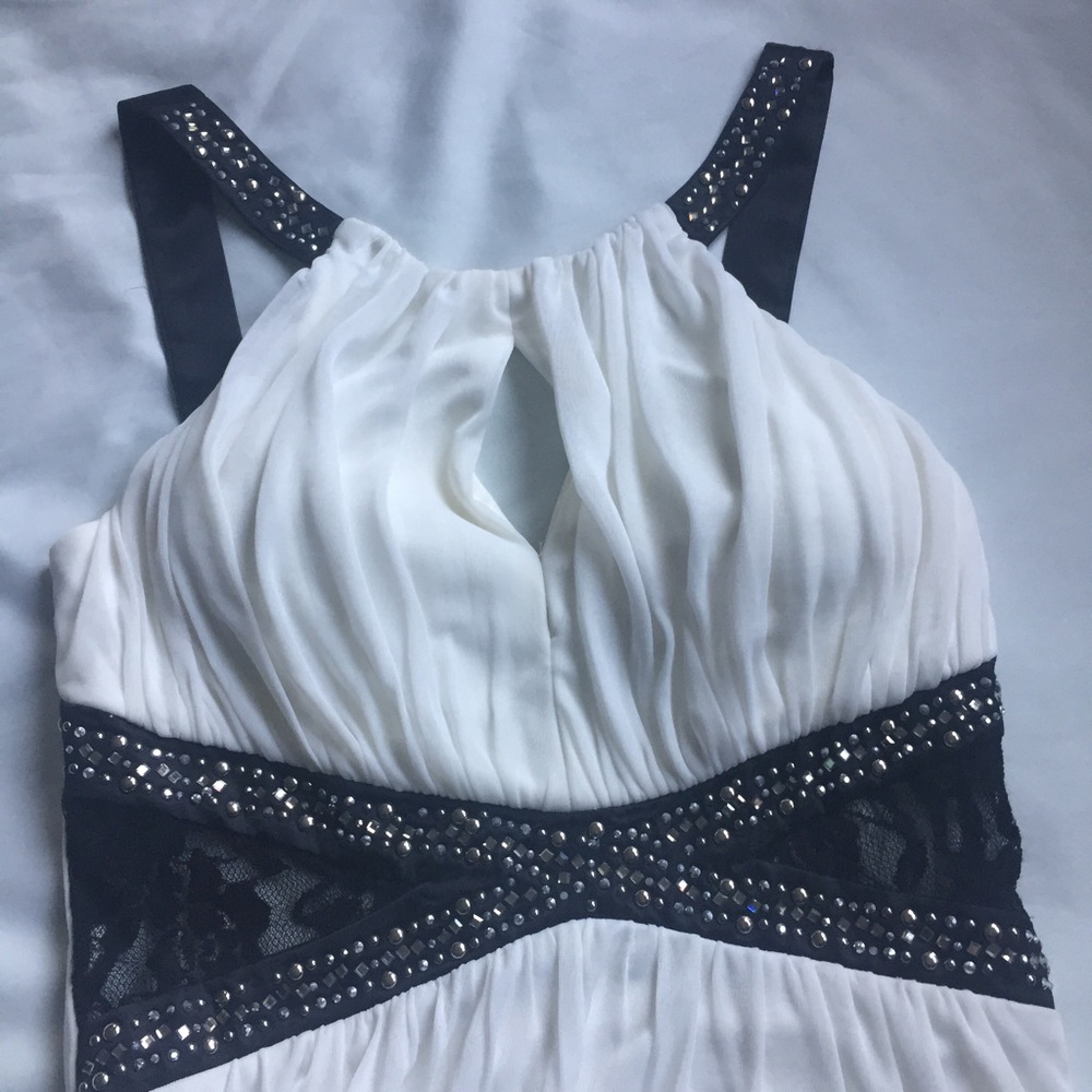Long White Dress With Lace And Embellishments