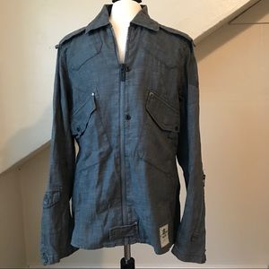 G Star grey twill shirt jacket