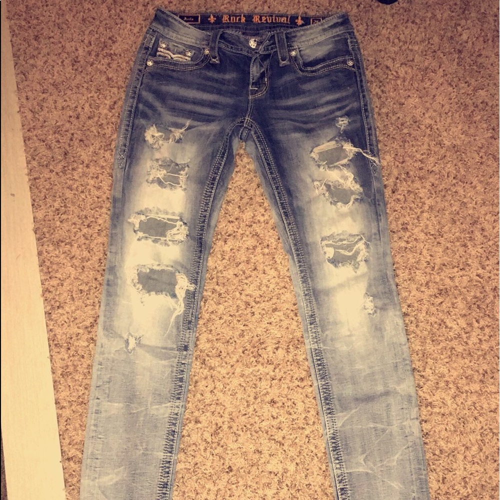 rock revival destroyed skinnies size 26