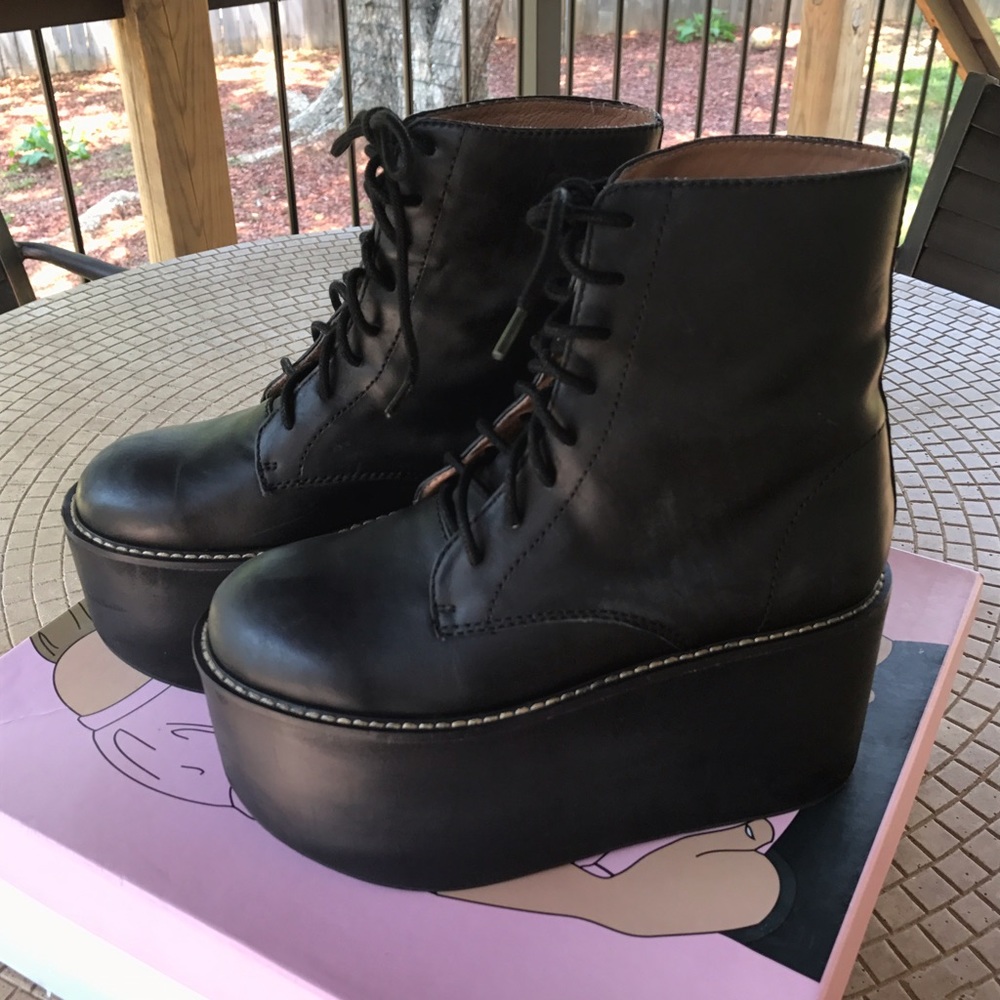 Jeffrey Campbell Riot platform boots, x Nasty Gal