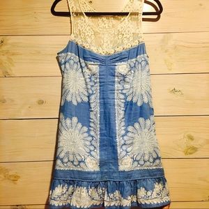 Free People blue and white paisley shift dress
