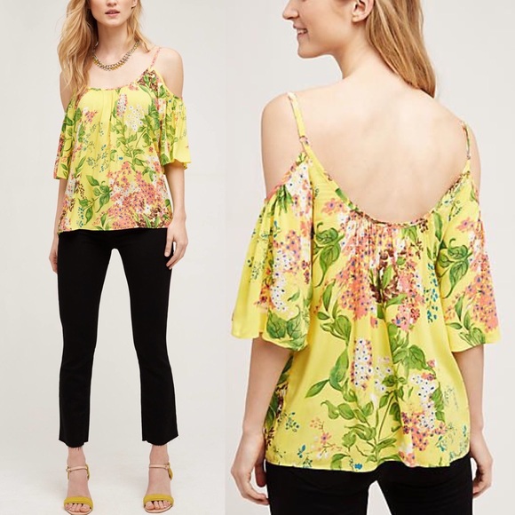 Anthropologie Tops - Anthropologie Open Shoulder Floral Top