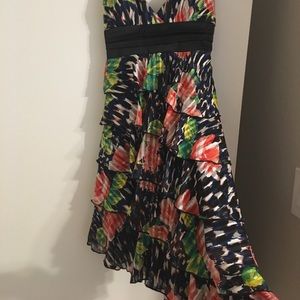 Ruffle open back sexy dress