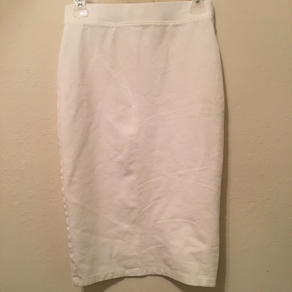 Solid White Midi Skirt